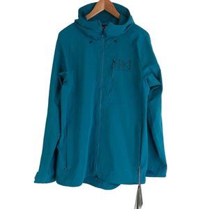 Burton [AK] Men's Blue Softshell Jacket Size Large L Pertex Hooded Zipper Pocket